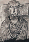 Esc, II-III dC., Bajo relieve funerario de hombre, Helenismo, Palmira, Siria