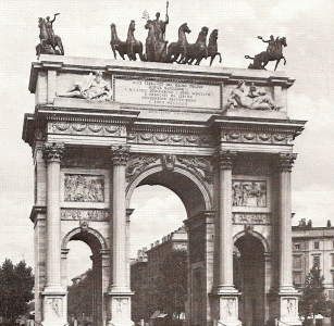 Arq, XIX, Cagnola, L., Arco de la Paz, Miln, Italia, 1859
