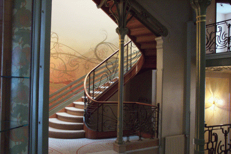 Arq, XIX, Horta, Victor, Casa Horta, interior, escalera, 1898