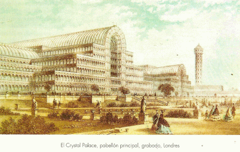 Arq, XIX, Paxton, Joseph, Crystal Palace, exterior, Londres, Inglaterra, RU, 1855