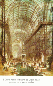 Arq, XIX, Paxton, Joseph, Crystal Palace y Fuente de Cristal, interior, London, Iglaterra, RU, 1885