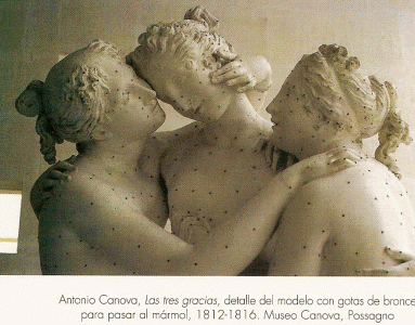 Esc, XVIX, Cnova, Antonio, Las Tres Gracias, detalle, modelo con gotas de bronce, M. Cnova, Passagmo, Italia, 1812-1816