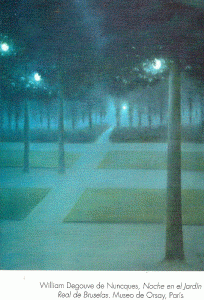 Pin, XIX, Degouve de Nuncques, Villiam, Noche en el jardn de Parc Royal de Bruselas, M. dOrsay, Pars