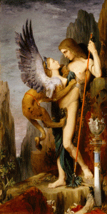 Pin, XIX, Moreau, Gustave, Edipo y la Esfinge, Metropolitan Museum of Art, N. York, 1864
