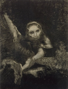Pin XIX, Redon, Odilon, Caliban, Pintura de los Negros, carboncillo, M. dOrsay, Pars, 1881 