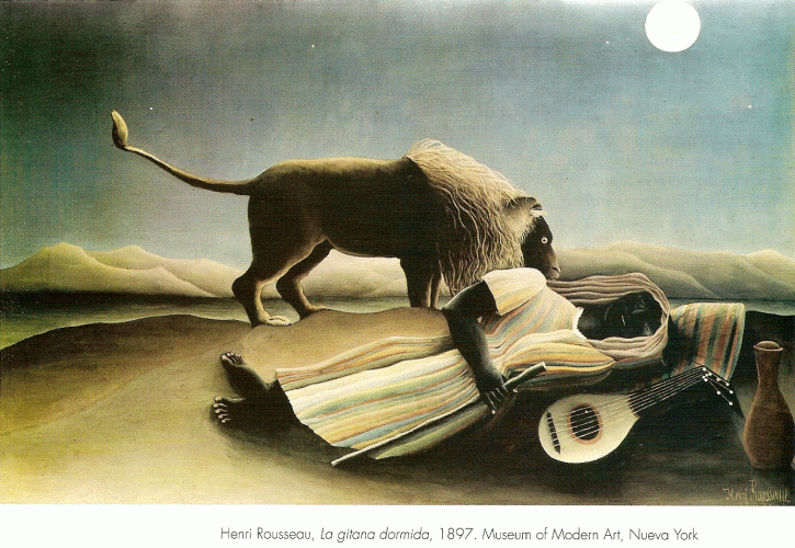 Pin, XIX, Rousseau, La gitana dormida, NAIF, Museum Modern Arts, N. York, USA, 1897 