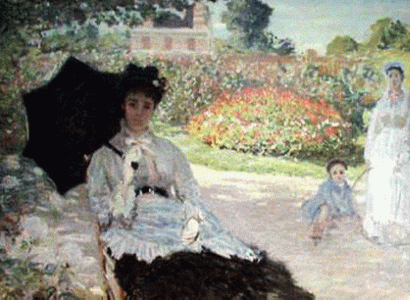 Pin, XIX, Monet, Claude, Camile Monet con su hijo y la institutriz, 1888