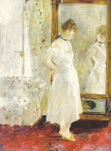 Pin, XIX, Morisot, Berthe, El espejo de vestir, M. Tyssen-Bornemisza, Madrid, 1876