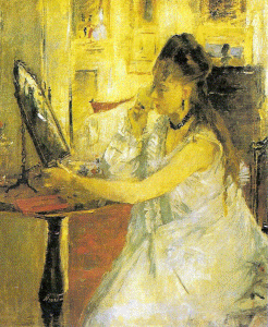 Pin, XIX, Morisot, Berthe, Joven empolvndose, M. dOrsay, Pars, 1877