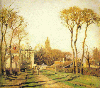 Pin, XIX, Pissarro, Camille, Entrada del pueblo de Voissins, M. Orsay, Pars, 1872