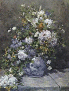 Pin, XIX, Renoir Auguste, Floreto grande con flores
