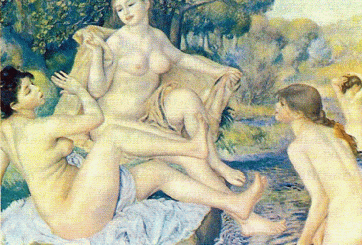 Pin, XIX, Renoir, Auguste, Las Grandes Baistas, M. del Arte, Filadelfia, USA. 1888