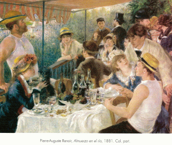 Pin, XIX, Renoir, Auguste, Almuerzo en el ro, Col. particular, 1881