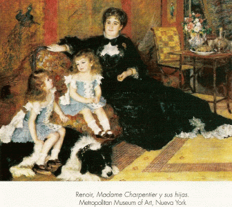 Pin, XIX, Renoir, Auguste, Madame Charpentier y sus hijas, Metropolitan Museum, N. York, USA, 1878