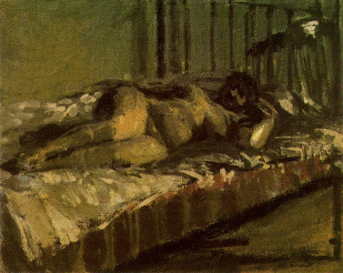 Pin, XIX, XX, Sickert, Walter Richard, Nude reclinig on a bed, Anthony, dOffray Gallery, London, 1904-1905