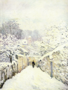 Pin, XIX, Sisley, Alfred, La nieve en Louvenciennes, M. dOrsay, Pars, 1878