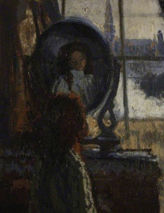 Pin, XX, Sisckert, Walter Richard, Muchacha en el espejo, Little Rachel, M. Fiztzwilliam, Canbridge, 1907