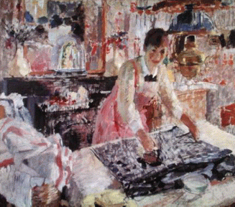 Pin, XX, Wouters, Rik, Woman Ironing, M. Bellas de Bellas Artes, Amberes, 1912
