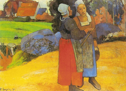 Pin, XIX, Gaugin, Paul, Campesinas bretonas, M. dOrsay, Pars, 1894