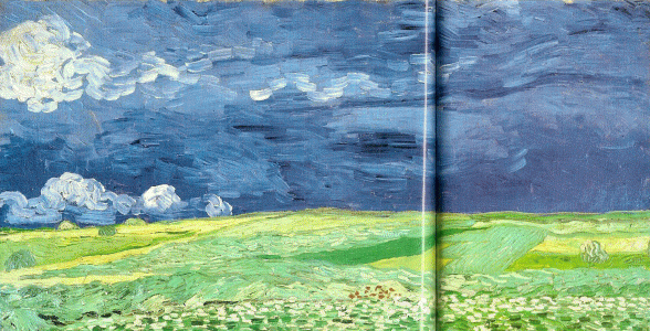 Pin, XIX, Gohg, Vicent van, Campos de trigo bajo cielos nublados, M. van Gogh, 1890