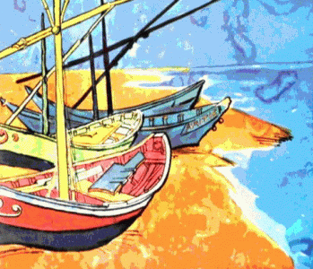 Pin, XIX, Gogh, Vicent van, Barcas en la playa