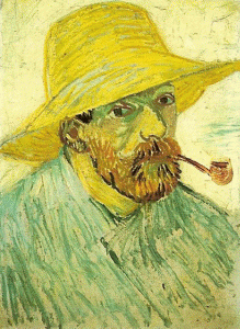 Pin, XIX, Gogh, Vicent van, Autorretrato con sombreo, M. van Gogh, 1887