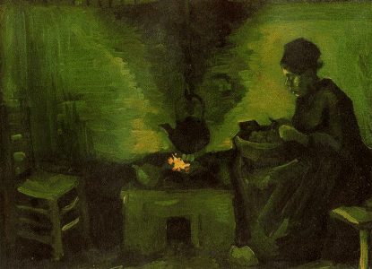 Pin, XIX, Gogh, Vicent van, Campesina sentada al fogn, 1885