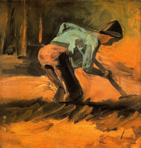 Pin, XIX, Gogh, Vicent van, Campesino cavando, 1882