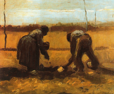 Pin, XIX, Gogh, Vicent van, Campesinos sembrando patatas, 1885