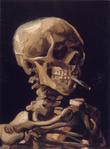 Pin, XIX, Gogh, Vicent van, Crneo fumando un cigarrillo, 1885