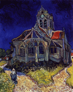 Pin, XIX, Gogh, Vicent van, Iglesia de Auvers sur Oise, M. dOrsay, Pars, 1890