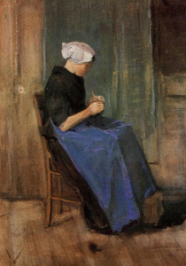 Pin, XIX, Gogh, Vicent van, Joven de Schevingen tejiendo, 1881