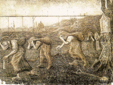 Pin, XIX, Gogh, Vicent van, Los portadores de sacos, M. Kroller Muller, P. Bajos, 1881
