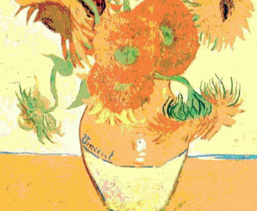 Pin, XIX, Gogh, Vicent van, Los girasoles, detalle, 1888