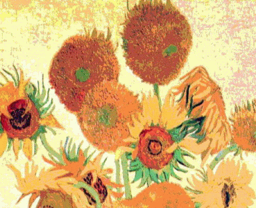 Pin, XIX, Gogh, Vicent van, Los girasoles, detalle, Col. particular, 1888
