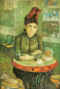 Pin, XIX, Gogh, Vicent van, Mujer en una fesa del caf Le Tambourin, M. van Gogh, 1887