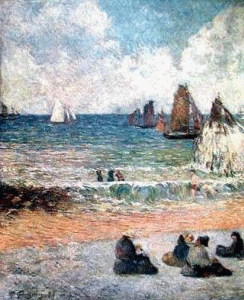 Pin, XX, Gogh, Vicent van, Playa en Dieppe