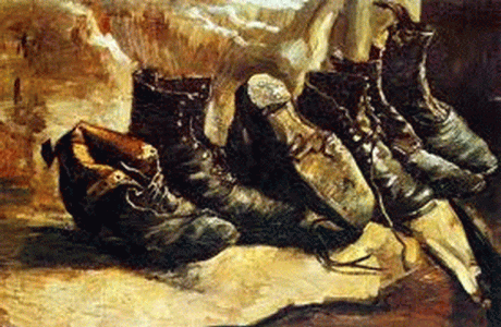 Pin, XIX, Gogh, Vicent van Tres pare de zapatos, Cambridge Fogg Art Museum, RU, 1886