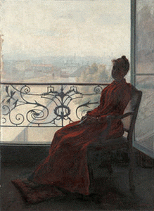 Pin, XIX, Schtzenberg, Ren, Liseuse en la ventana, Postimpresionismo, Francia, 1890