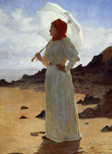 Pin, XIX, Schtzenberg, Ren, Mujer de Blanco, Postimpresionismo, Francia, 1895