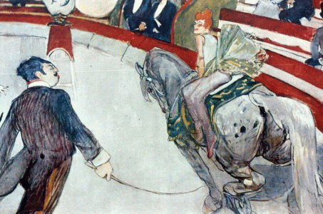 Pin,  XIX, Toulouse Lautrec, Enri, El circo Fernado caballistas, Instituto de Arte, Chicago, USA