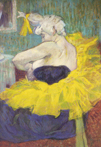 Pin, XIX, Toulouse Lautrec, Enri, La payasa Cha U Kao, M. dOrsay, Pars, 1895