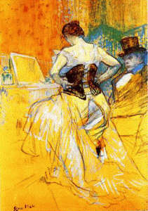 Pin, XIX, Toulouse Lautrec, Enri, Mujer ponindose el corpio
