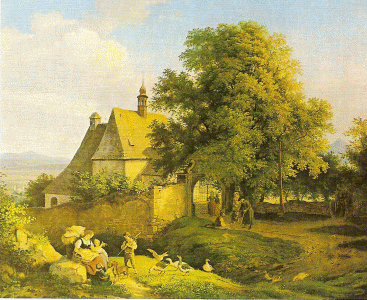 Pin, XIX, Richter, Ludwig, Iglesia Graupen, Niedersachsische, Hannover, 1836