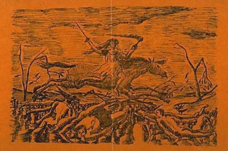 Grabado, XIX, Rousseau, Pierre E., War or The Horseman of Discord, 1895