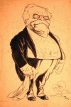 Grabado, XIX, Cao Luaces, Jos Mara, Caricatura de Adolfo Jorge Bullrich, Argentina