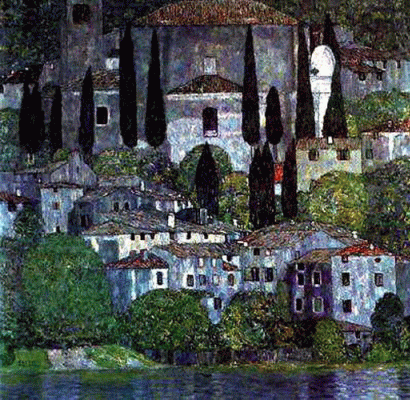 Pin, XX, Klimt, Gustav, Church in Cassone, Col. privada, 1913