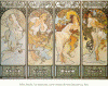 Pin, XIX, Mucha, Alphonse, Las Estaciones, Cartel, litografa, M. de Artes Decotivas, Pars, Francia