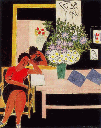 Pin XX Matisse Henri La Liseuse sur Fond Noir 1939