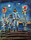 Pin, XX, Rouault, Georges, Pierrots Azules, Col. Privada, Pars, Francia, 1943